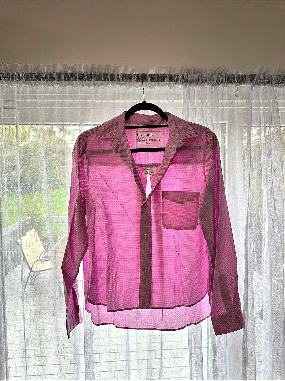 Frank & Eileen Silvio Untuckable Button-Up Shirt Pink XS